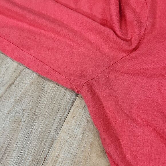 🐞Loft Coral Orange Square Neck 3/4 Sleeve Top Large - Picture 10 of 12